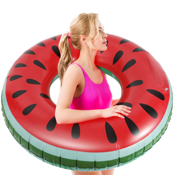 Heysplash Pool Tubes For Adult, 40'' Large Pool Float Watermelon Swim Floaties, Floats Inflatable Swimming Ring Floating, Summer