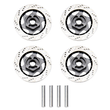 4Pack ShareGoo Metal 12mm Hex Hub Wheel Rim Tires Brake Disc Compatible with Traxxas Tamiya HSP HPI Redcat Racing 1/10 RC On-Roa