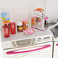 Doll Kitchen Playset, Mini Modern Kitchen Toys Pretend Play Furnitures Toy Sets Accessories Set with Realistic Light & Sound for