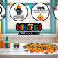 Minizfigs Halloween Spooky Pumpkin Set - 70 Piece Bulk Orange Jack-O-Lantern Pumpkins, Bats, Spiders Classic Building Toy Access