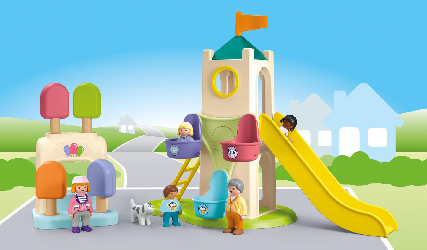 Playmobil Junior Adventure Tower with Ice Cream Booth, Multicolor, One Size, Model 71703, Durable Plastic