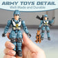 HAPTIME Army Men Action Figures with   Toy Soldiers for Boys  Plastic Army Toys for Boys 6-8  Birthday Gift for Military Collectors (6Pcs Blue)