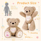Customizedbee Custom Starlight Teddy Bear 14 in- Personalized Plush with Embroidered Name & Stars, Soft Huggable Toy with Poseab
