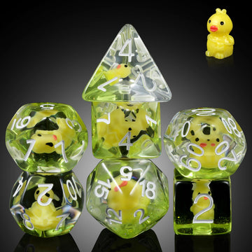 Chicken Dungeons and DragonsDice Set, DNDND 7PCS Resin DND Dice Set with Velvet Bag for D&D Role Playing Games and Tabletop Game