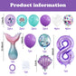 40 Inch Purple Number 8 Balloon,Giant Large Number 8 Balloon,8Th Birthday Mermaid Balloons,Children'S Birthday Party Baby Shower