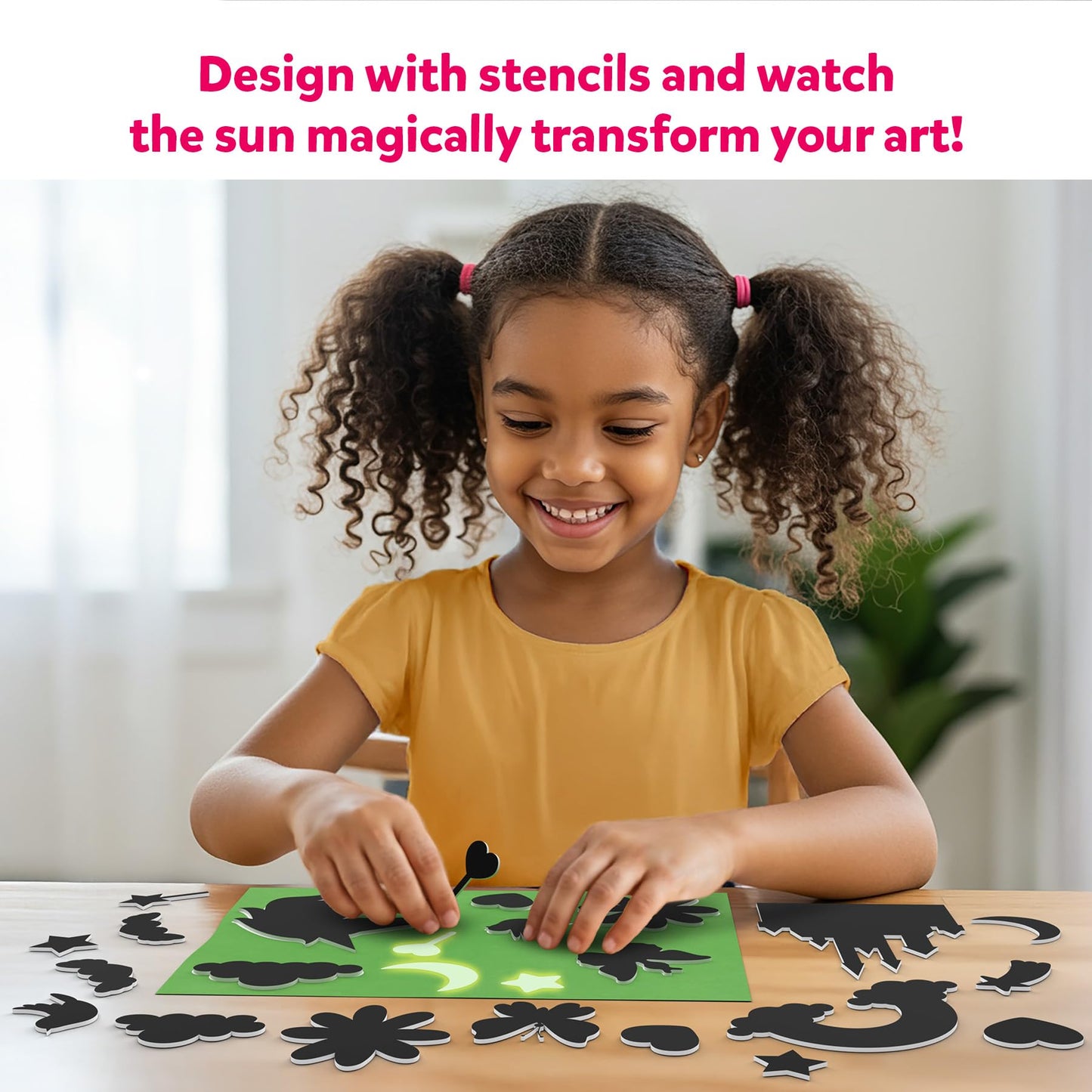Skillmatics Paper Art Kit - STEM Craft Kit for Kids with Decorative Paper, Stencils & Markers, Create with Light, Mess-Free, Ind