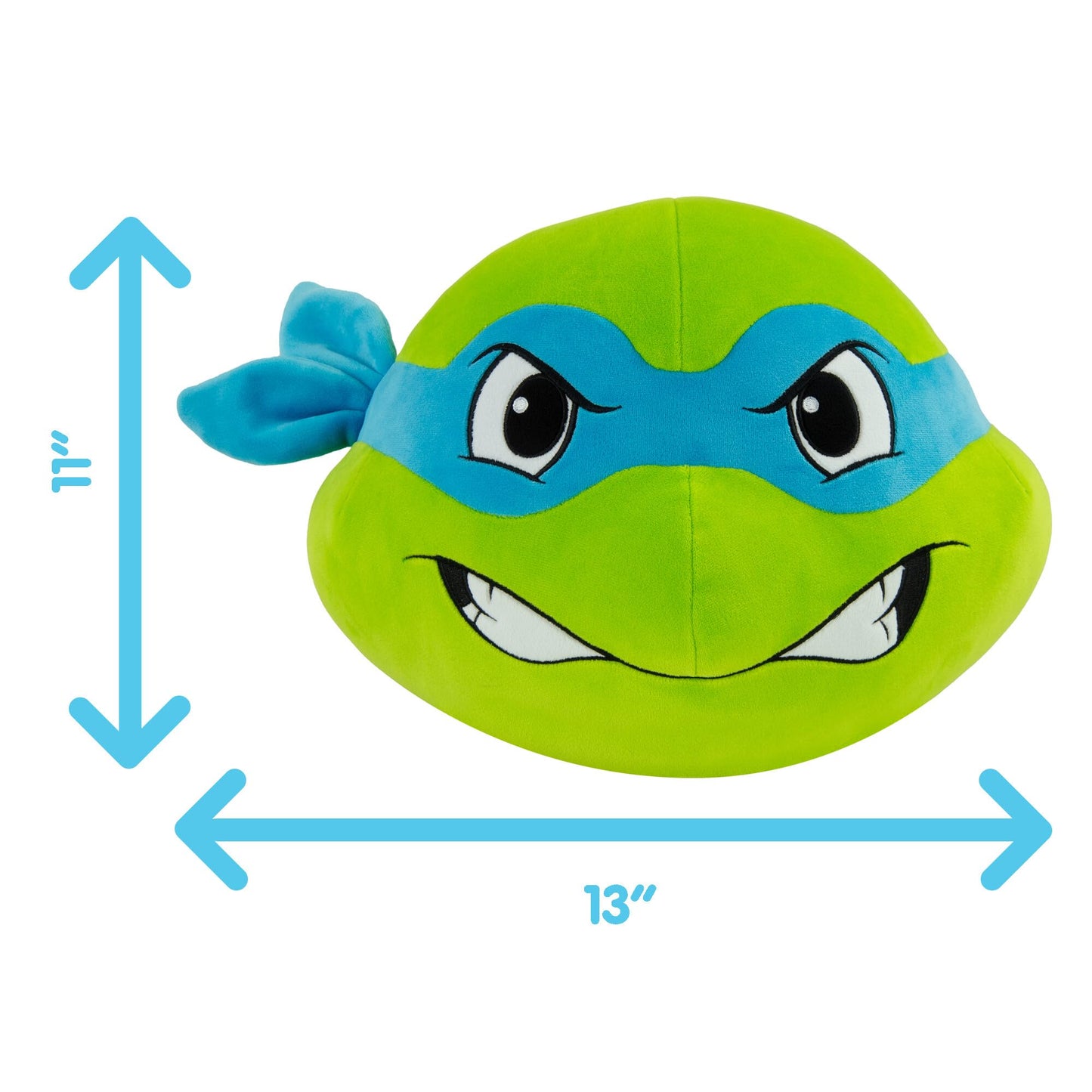 Club Mocchi Mocchi- Teenage Mutant Ninja Turtles Plush - Leonardo Head Plushie - Squishy Tmnt Toys - Plush Collectible Tmnt Figures - Soft Plush Toys And Tmnt Room Decor - 15 Inch