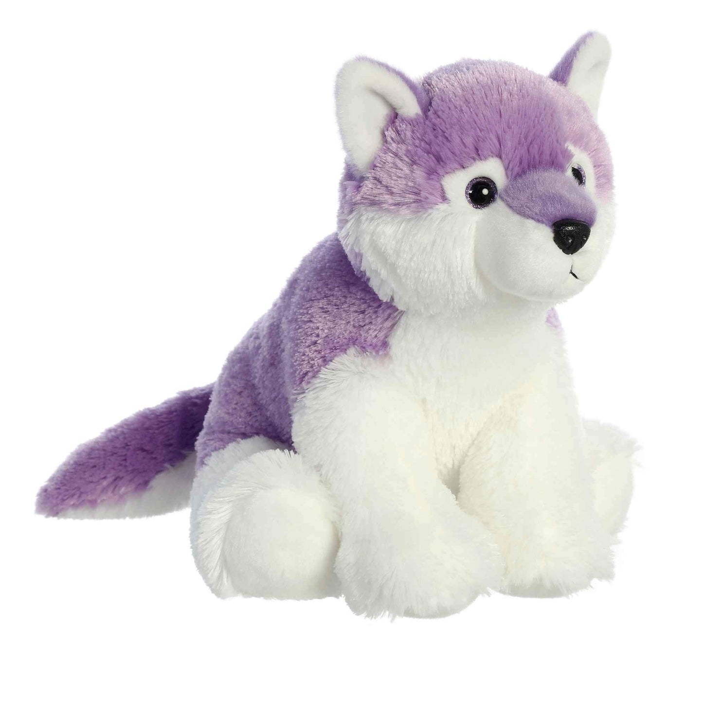 Aurora® Huggable Destination Nation™ Wolf Stuffed Animal - Global Exploration - Learning Fun - Purple 12 Inches