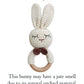 Natural Crochet Teether Toy Rattle For Baby Forest Friends Handmade Amigurumi Crochet Bunny Deer Fox On Natural Wooden Teething Ring Rattle Natural Baby Toys (Organic Bunny)