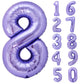 40 Inch Giant Purple Number 8 Balloon, Helium Mylar Foil Number Balloons For Birthday Party, 8Th Birthday Decorations For Kids,
