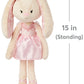 GUND Curtsy Ballerina Bunny Plush Stuffed Animal, Pink, 15", Cream Plush Fur, Ages 1+