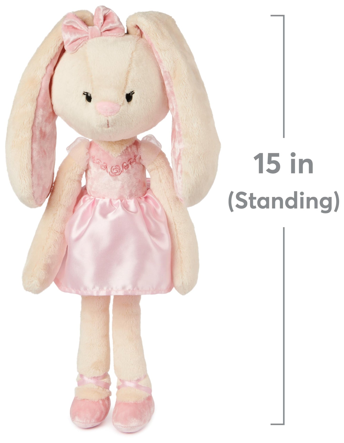 GUND Curtsy Ballerina Bunny Plush Stuffed Animal, Pink, 15", Cream Plush Fur, Ages 1+