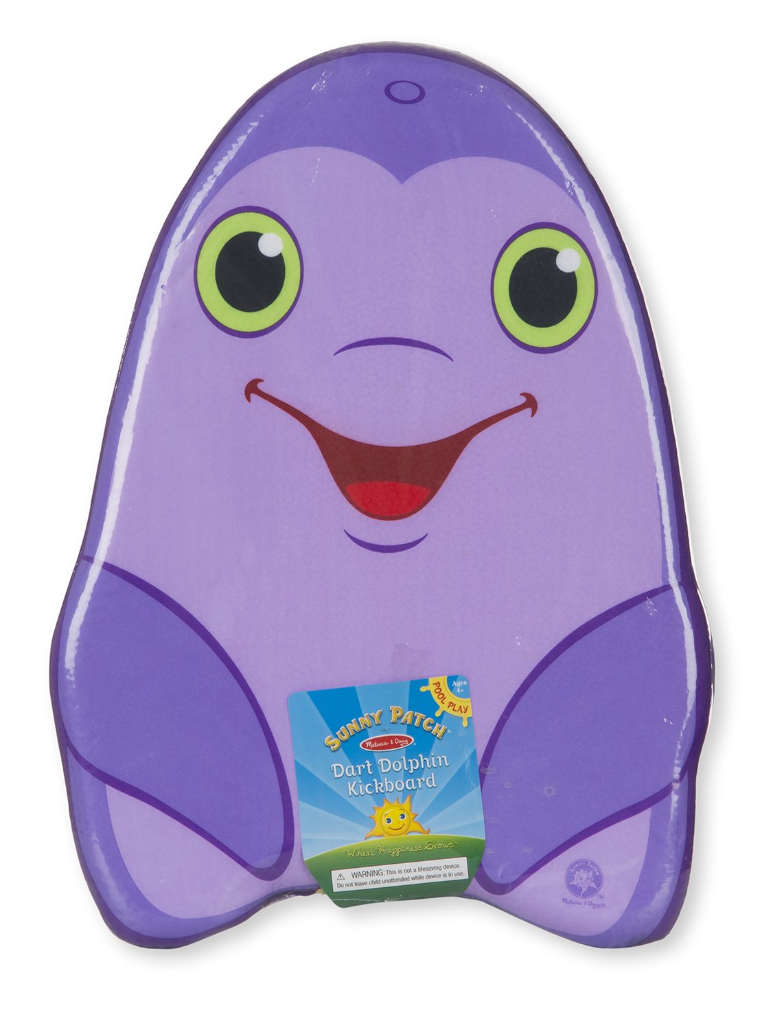 Melissa & Doug Sunny Patch Dart Dolphin Kickboard - Learn-To-Swim Pool Toy