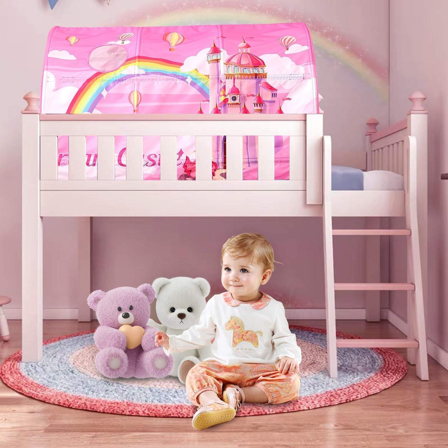 Crawlbo Kids Bed Tent Twin Beds -Cartoons Wonder Play Tents Boys Girls Ventilated Indoor Play Tent Children Promotes Independent
