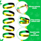 Leitee Jamaican Silicone Bracelet Bulk Black Yellow Green Rubber Wristband for Men Women Jamaican Birthday Party (50 Pcs)