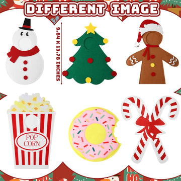 Rtteri 6 Pcs Christmas Elf Clothes Accessories Doll Costume Doughnut Christmas Tree Doll Clothes Felt Snowman Gingerbread Man Do