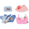 2 Sets of Clothes for Doll  5 Pcs Accessories for Doll 6.7in/17cm Outfits Knit Hat+T-Shirt+Bag  Sun Hat+Bib Pants