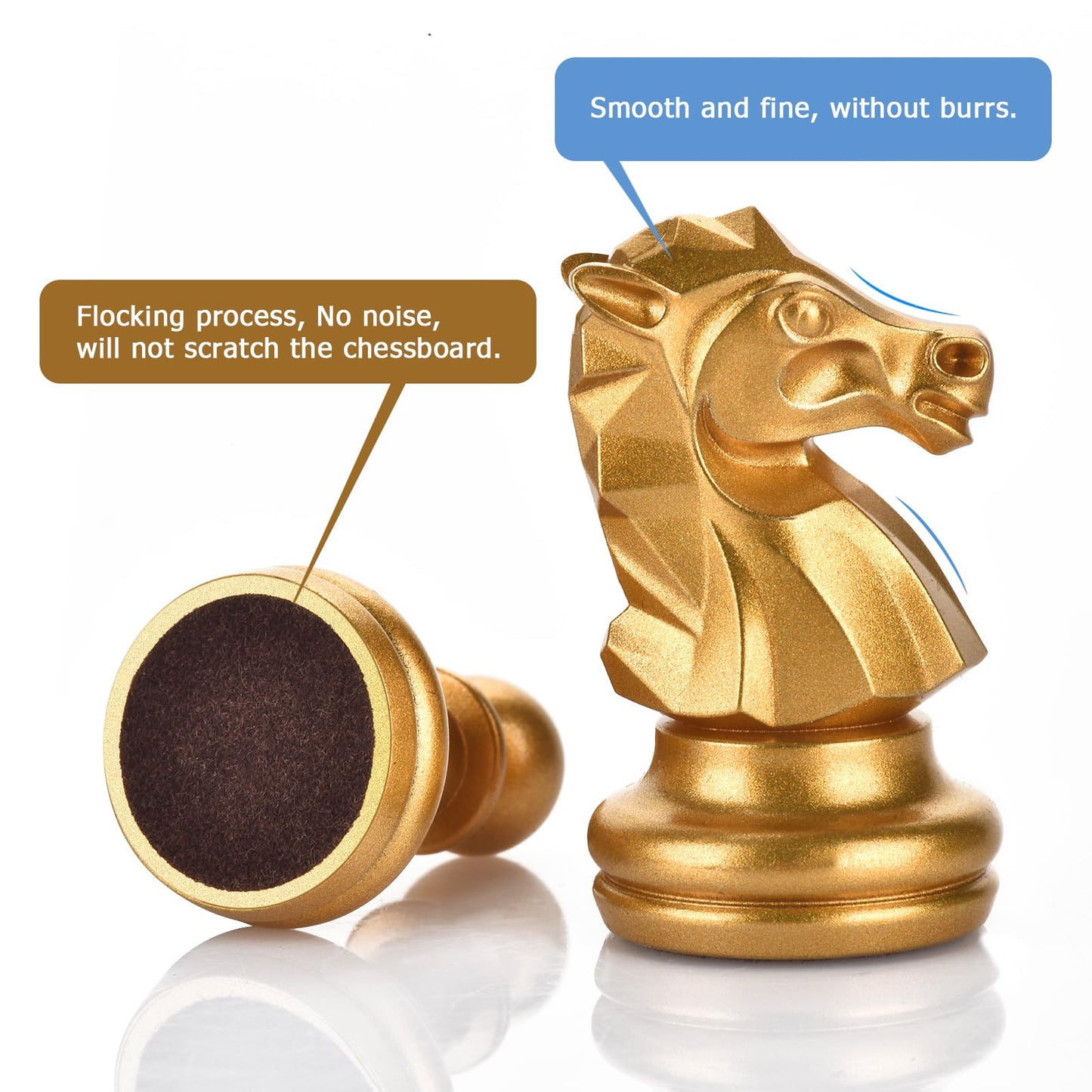 Quadpro Chess Pieces Only, Magnetic Plastic Chessman Set For Replacement Of Missing Pieces, Include Storage Bag (1.96” King - Small- Gold & Silver)