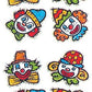 Jillson Roberts Prismatic Stickers, Clown Faces, 12-Count (S7226)