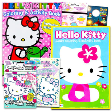 Hello Kitty Coloring & Activity Book Super Set ~ 5 Hello Kitty Coloring Books, Crayons, and over 50 Hello Kitty Stickers (Hello 