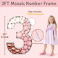 Imprsv 3Ft Mosaic Numbers For Balloons, Marquee Number, Mosaic Number Frame, Number 3 Balloon For Class Of 2023 Decorations, 3Rd