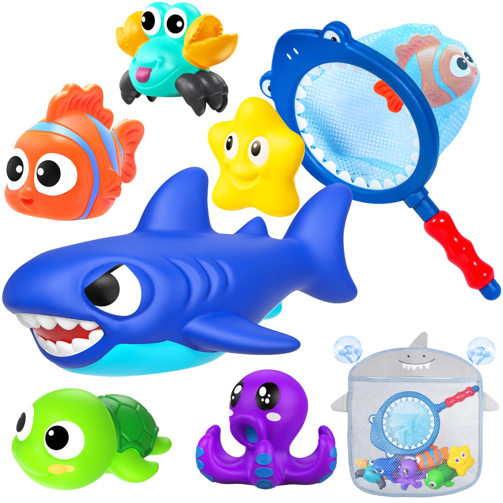 Gzhfmus No Hole Mold Free Baby Bath Toys For Kids Ages 1-3,Water Toys For Babies And Toddlers,Ocean Animal Bath Toys For Bathtub,Shower,Beach, Pool,Water Table,Boys Girls Gifts With Storage Bag