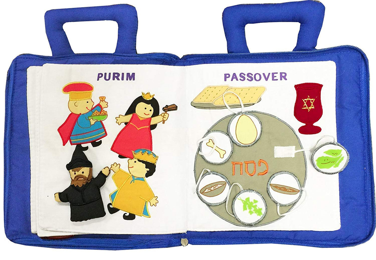 Pockets of Learning Personalized Jewish Holiday Quiet Book | Interactive Fabric Activity Book for Toddlers | 1 Count | Model 5464