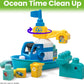 MEGA BLOKS Fisher-Price Toddler Building Blocks Toy Set, Green Town Ocean Time Clean Up with 70 Pieces, 3 Figures, Ages 1+ Years