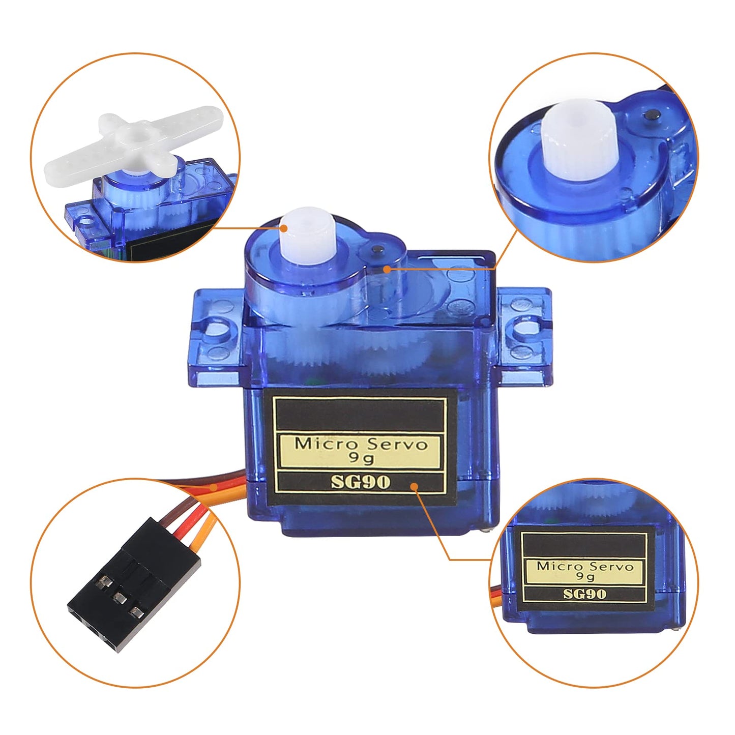 Alinan 12pcs SG90 Micro Servo Motor 9G Mini Servo Kit for RC Helicopter Airplane Car Boat Robot Arm/Hand/Walking/Servo Door Lock