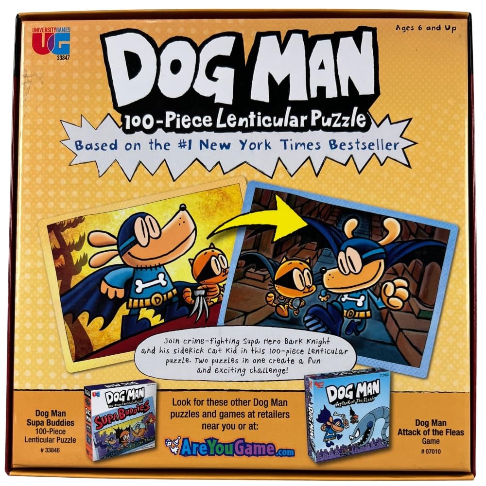 University Games, Dog Man Adventures Lenticular 100 Piece Puzzle