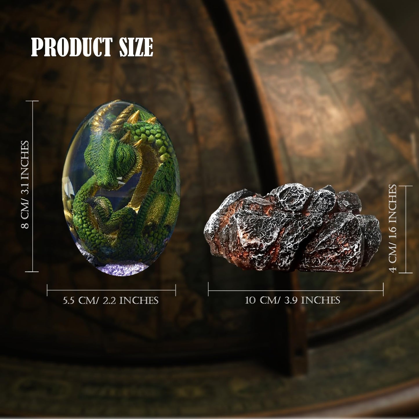 Acocofe Dragon Egg,Lava Dragon Eggs With Luminous Base Ornaments,Handmade Sculpture Resin Crystal Dragon Souvenir,Dragon Egg Orn