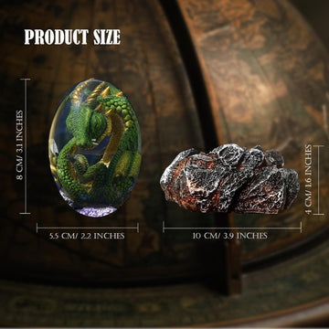 Acocofe Dragon Egg,Lava Dragon Eggs With Luminous Base Ornaments,Handmade Sculpture Resin Crystal Dragon Souvenir,Dragon Egg Orn