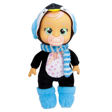 Cry Babies Tiny Cuddles Christmas Izzy - 9' Baby Dolls, Cries Real Tears, Blue Penguin Themed Pajamas