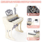 Deao Children'S Piano For Girls, Children'S Musical Piano Keyboard Toys, Electronic Piano Toy With Stool And Microphone, 25 Keys, 22 Songs (White)