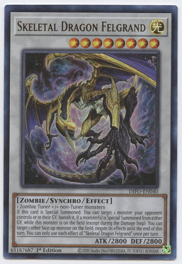 Skeletal Dragon Felgrand - Difo-En040 - Ultra Rare - 1St Edition