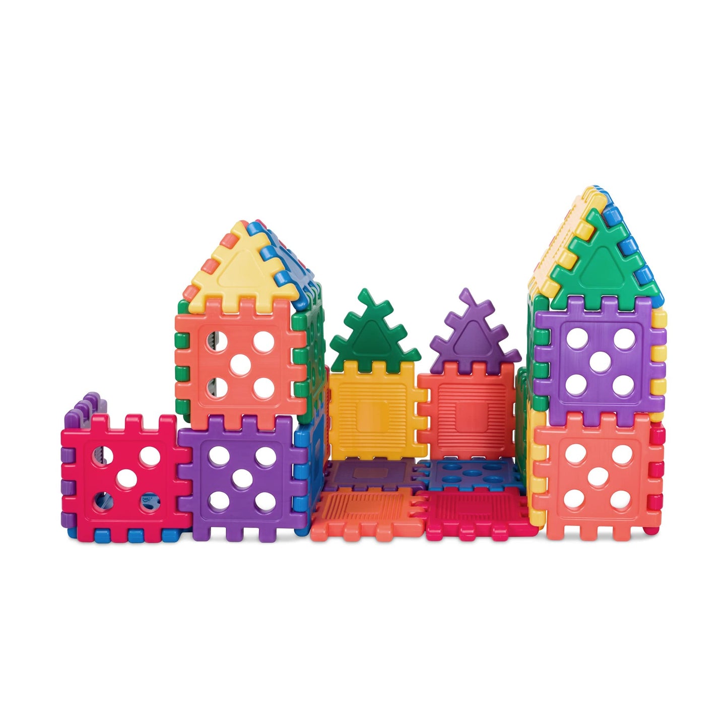 Careplay Oversized Waffle Blocks - 32 Piece Set, Connecting Building Blocks For Kids, Lightweight 12X12 Inch Design, Molded Polyethylene Plastic, Easy To For Kids To Hold, 10 Year Warranty