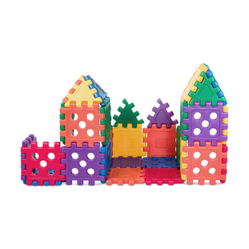 Careplay Oversized Waffle Blocks - 32 Piece Set, Connecting Building Blocks For Kids, Lightweight 12X12 Inch Design, Molded Polyethylene Plastic, Easy To For Kids To Hold, 10 Year Warranty