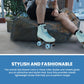 Sure-Grip Outdoor Roller Skates for Men & Women, Sea Breeze, Leather & Suede, Size Mens 8/Womens 9, Comfortable with Extra Long Laces