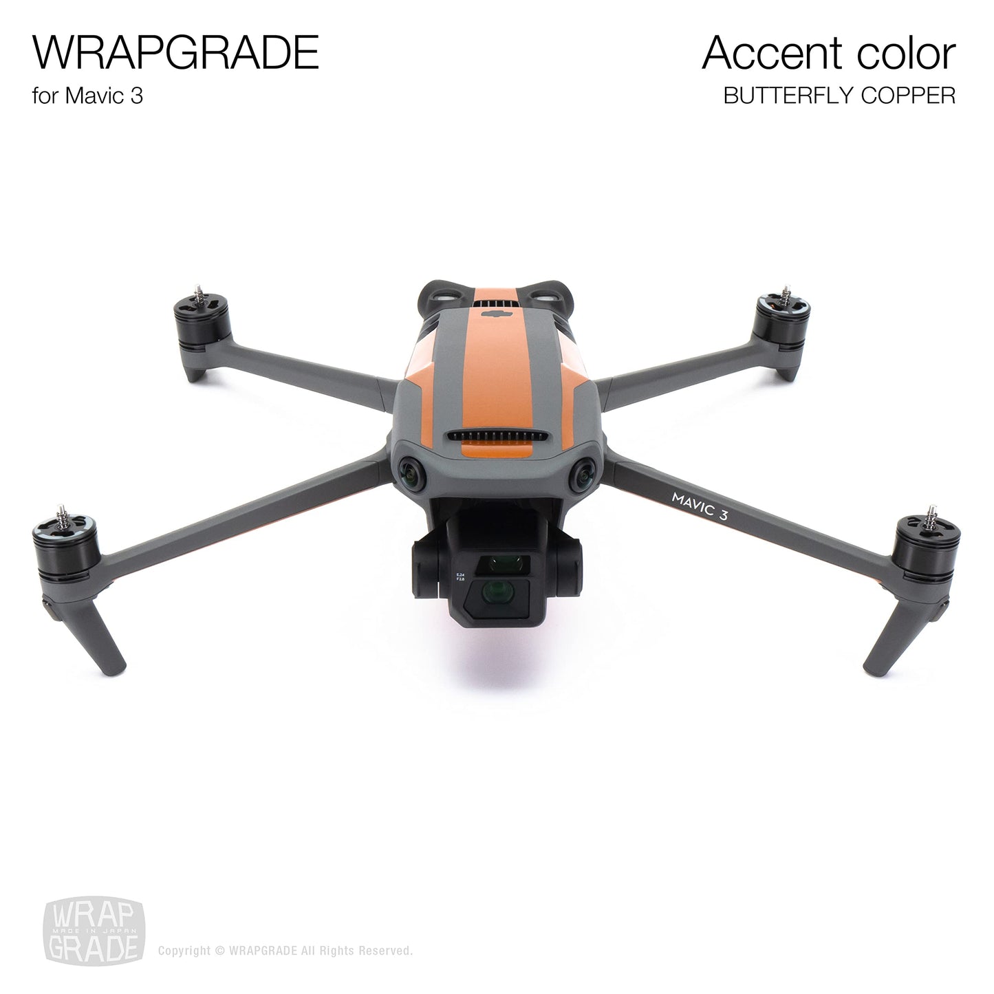 WRAPGRADE Partial Skin Stickers for DJI Mavic 3 / Mavic 3 Classic Accent Color (BUTTERFLY COPPER)