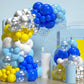 Blue And Yellow Balloon Arch Kit 140 Pcs Royal Blue White Silver Balloon Garland Kit Pastel Blue Party Balloons For Birthday Bab