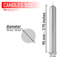 BRUBAKER Tree Candles - Pack of 20 - Silver - 3.75 x 0.5 Inches (9.5 x 1.27cm) - Pyramids & Chimes - Made in Europe