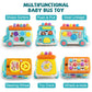 Music Activity Bus Baby Toy, Infant Education Learn Car, Sound & Light, Interactive Game, Shape Sorter, Animal Matching, Holiday Birthday Present For Toddler Kid Boy Girl 3 4 5 6 7 Years (Blue)