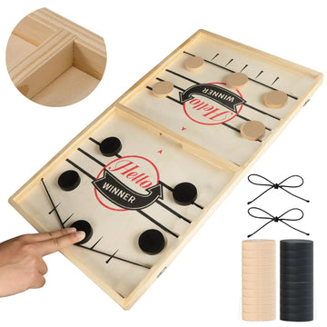 Extra Large Size Fast Sling Puck Game Test Your Speed And Accuracy With This Large Size Fast Action Wooden Air Hockey Board Game