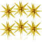 6PCS Gold Star Balloons, 22Inch Large Gold Star Balloon Explosion Foil Balloons Cone Spike Balloon for Birthday Graduation Weddi