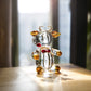 Qfkris Mini Cow Sculpture Hand Blown Glass Animal Art Farm Figurine Animals Miniature Collectible Decor (Blown)