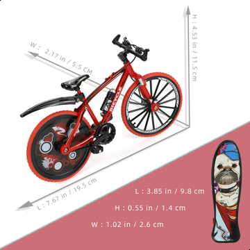 Risopen 1:8 Scale Die-Cast Alloy Mini Road Bike Bicycle Model Toy Finger BMX Toy Desktop Decoration Crafts for Cycling Lovers(Red)