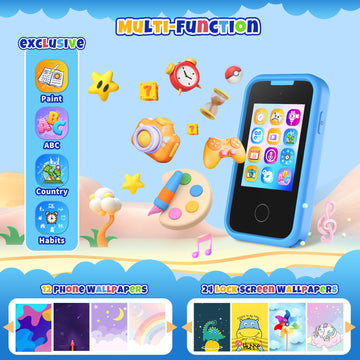 Nikuku Kids Phone for Boys, Kids Smart Phone Dinosaur Toy Christmas Birthday Gifts for Boys 3-8 Years Old, Cell Play Phones for