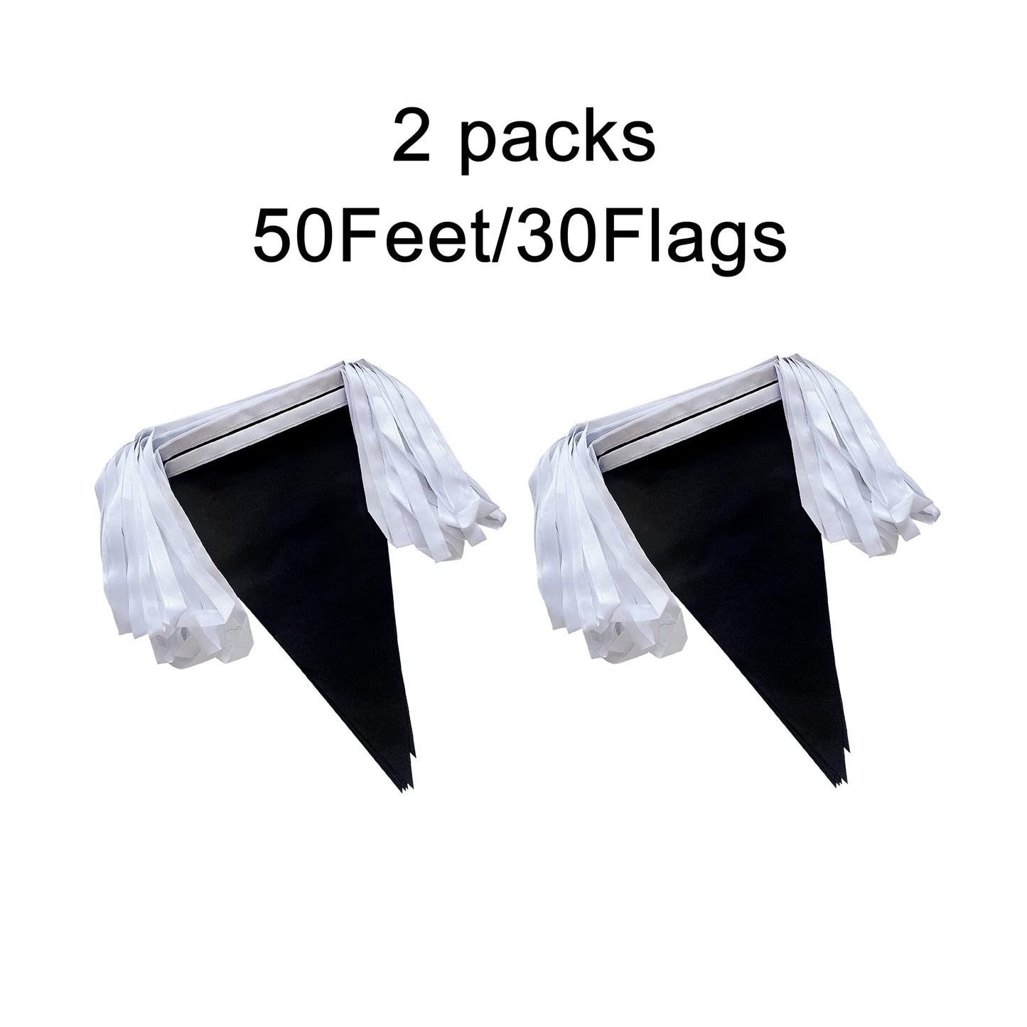 Lybutty 100 Feet Black Pennant Banners Flags String Hanging Triangle Bunting Flags,Party Decorations For Grand Opening,Kids Birt