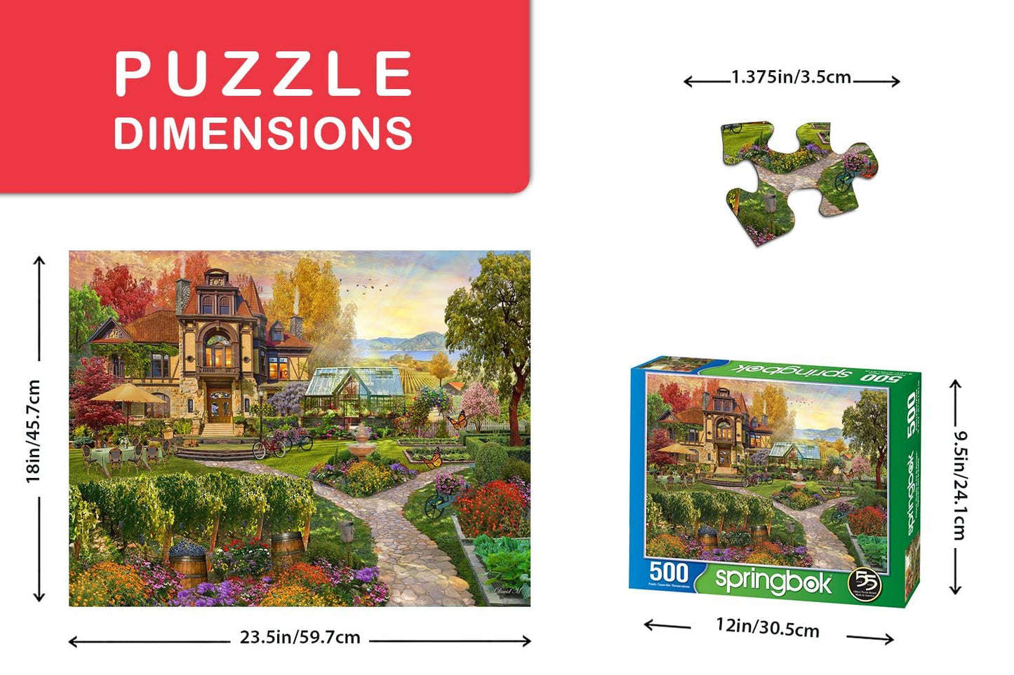 Springbok'S 500 Piece Jigsaw Puzzle Vineyard Retreat - Made In Usa