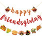 FOZEE Happy Friendsgiving Banner, Thanksgiving Friends Party Banner, Friendsgiving Turkey Decorations for Thanksgiving party, Fa